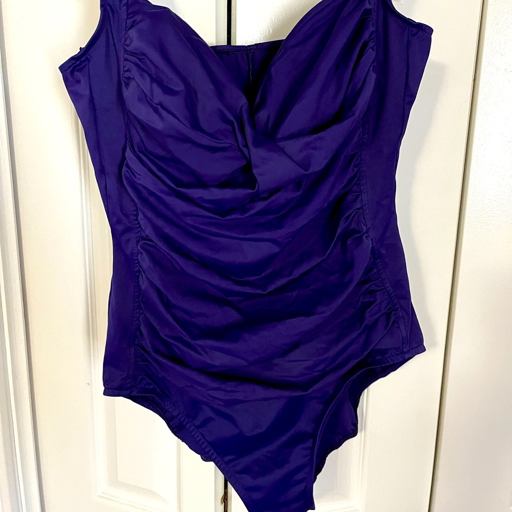 Shirred Purple Swimsuit